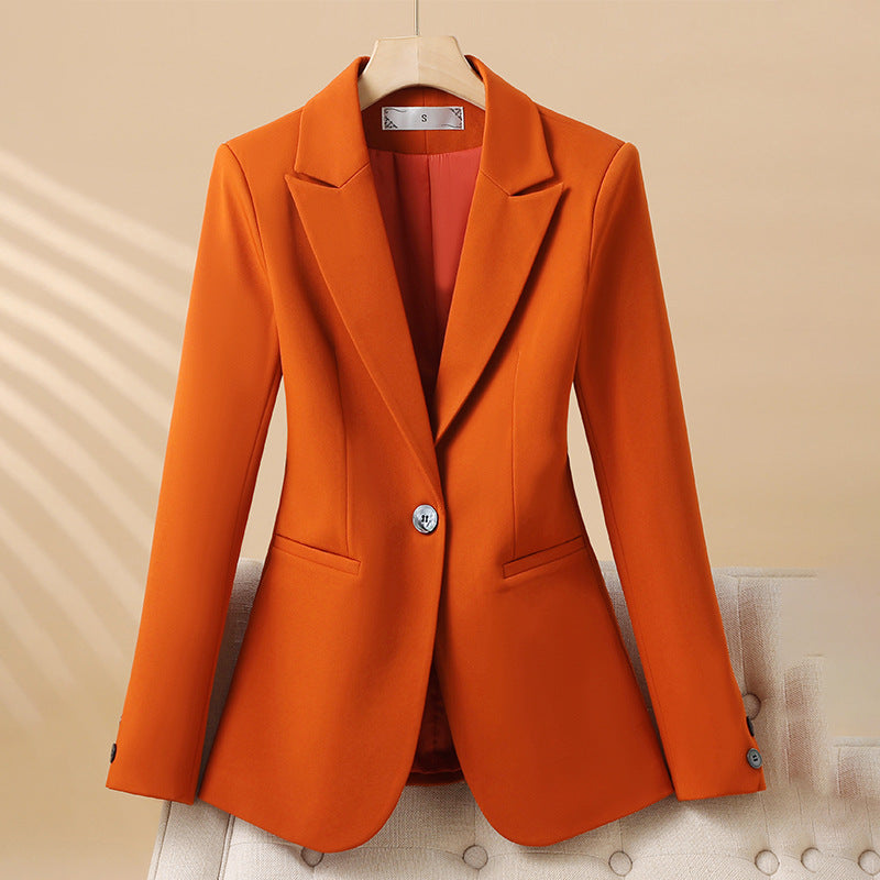 Blazer femme – Coupe structurée – Fermeture un bouton – Revers classiques – Look habillé