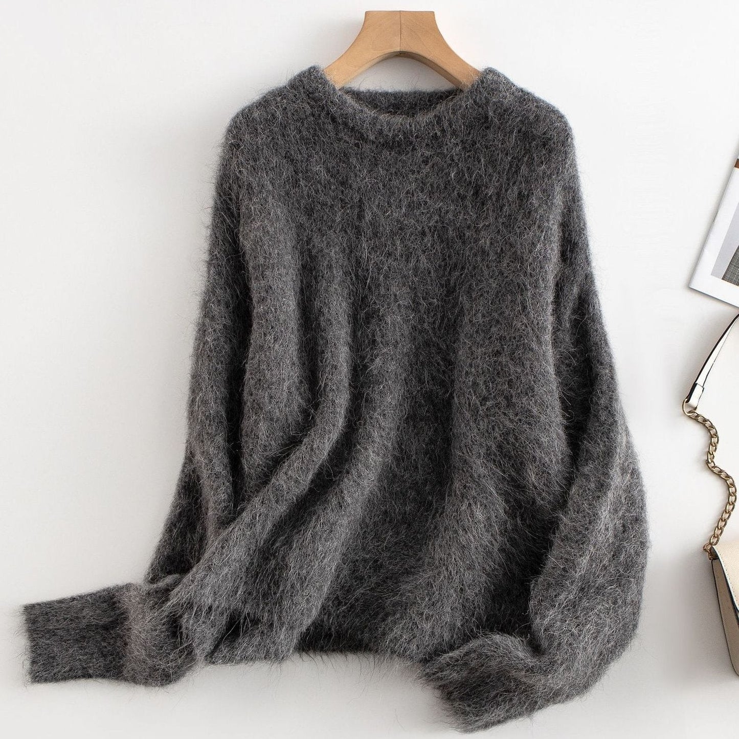 Sweatshirt Femme – Coupe Décontractée – Tissu Effet Laine Douce – Manches Longues