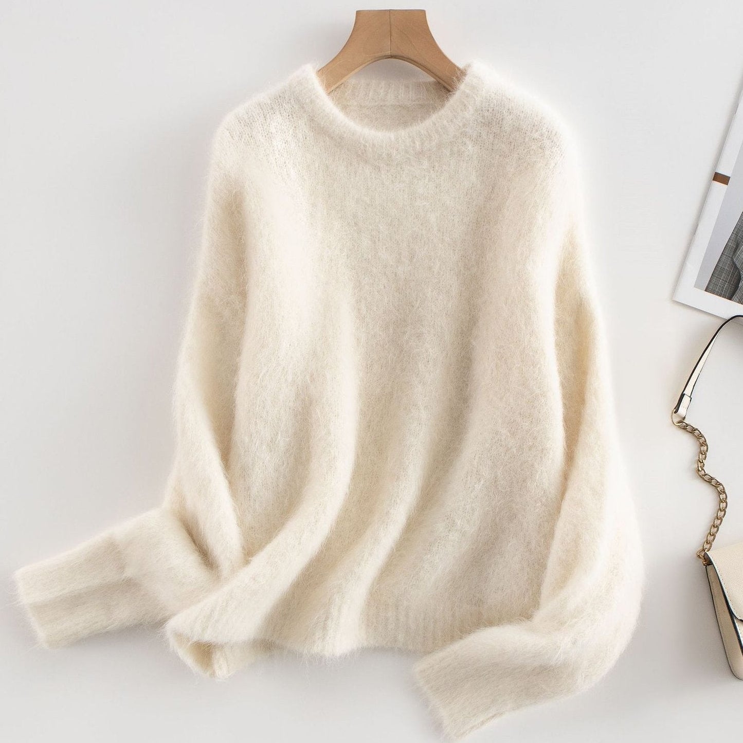 Sweatshirt Femme – Coupe Décontractée – Tissu Effet Laine Douce – Manches Longues