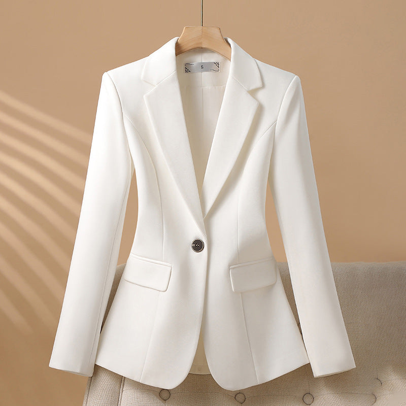 Blazer femme – Coupe structurée – Fermeture un bouton – Revers classiques – Look habillé