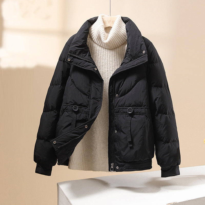 Veste matelassée femme – Coupe décontractée – Court – Col montant – Poches à rabat