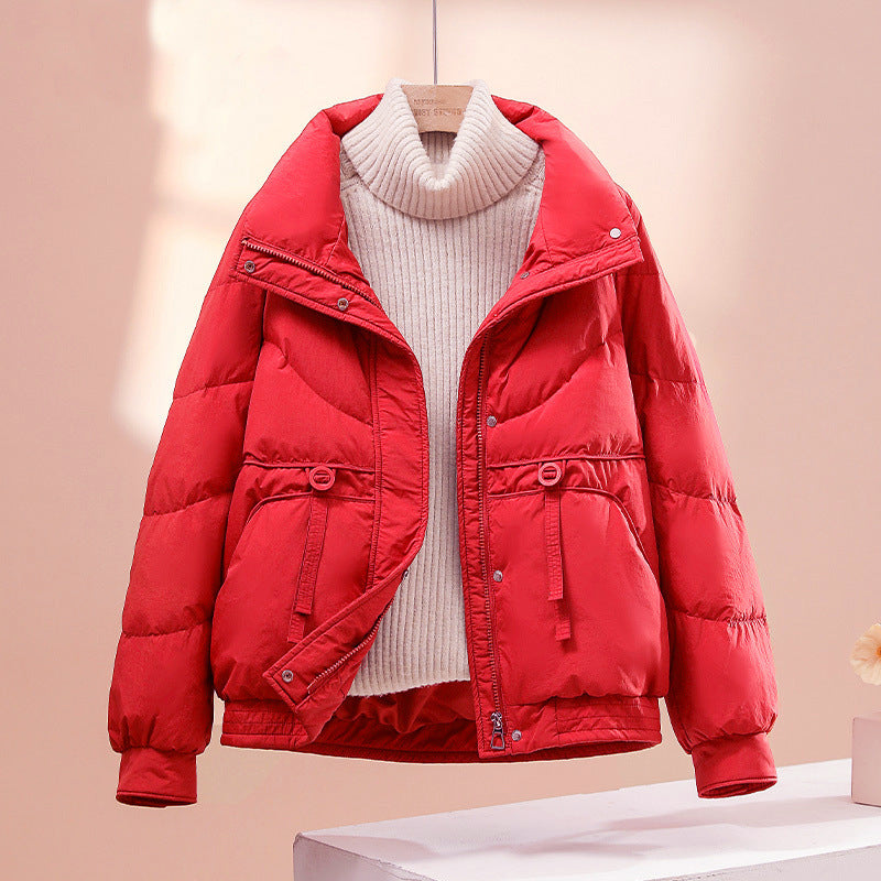 Veste matelassée femme – Coupe décontractée – Court – Col montant – Poches à rabat