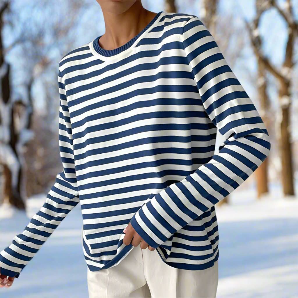 Haut rayé chic, confortable et classique pour femme