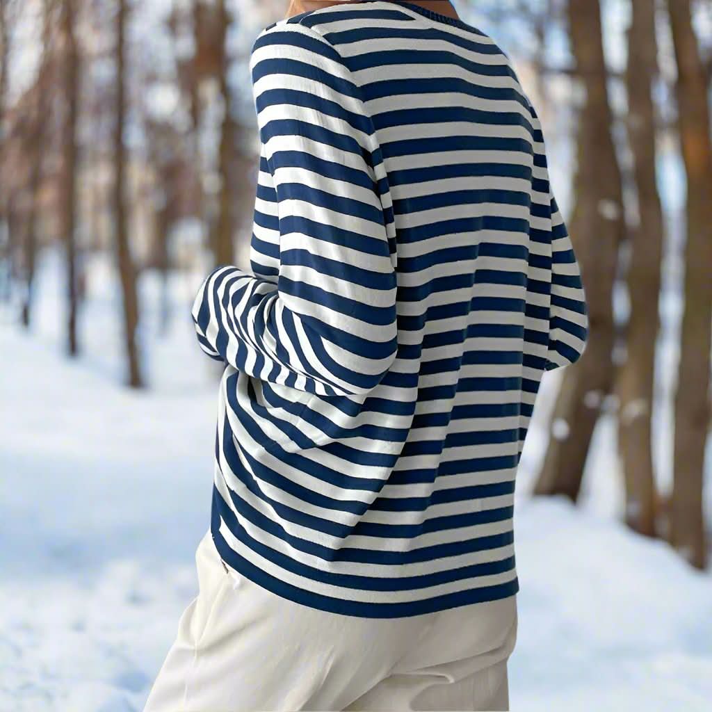 Haut rayé chic, confortable et classique pour femme