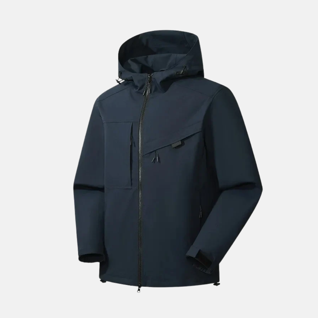 Homme Veste - Tissu Tissé - Coupe Décontractée - Capuche Col Montant - Manches Longues Ajustables