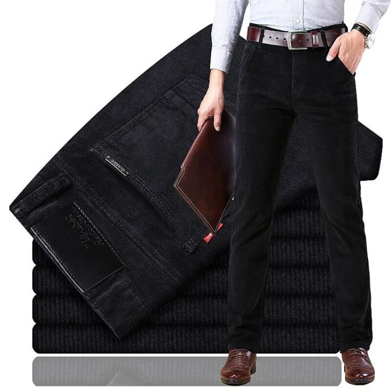 Pantalon homme – Coupe droite – Ajusté – Velours côtelé – Longueur entière