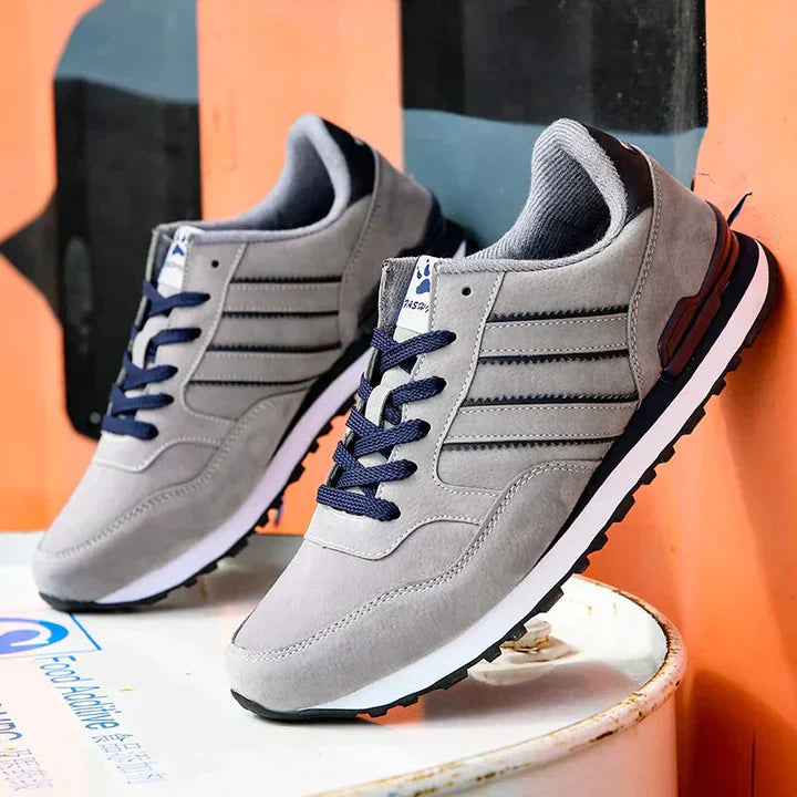 Baskets Basses Homme - Suède & Synthétique - Style Sport Casual - Lacets Ajustables