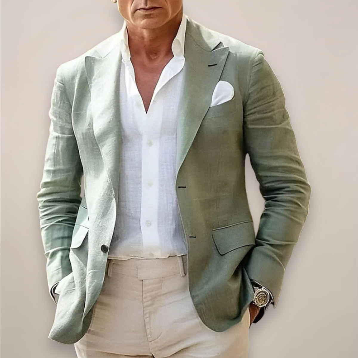 Veste blazer homme – Coupe moderne – Linnen respirant – Épaules structurées