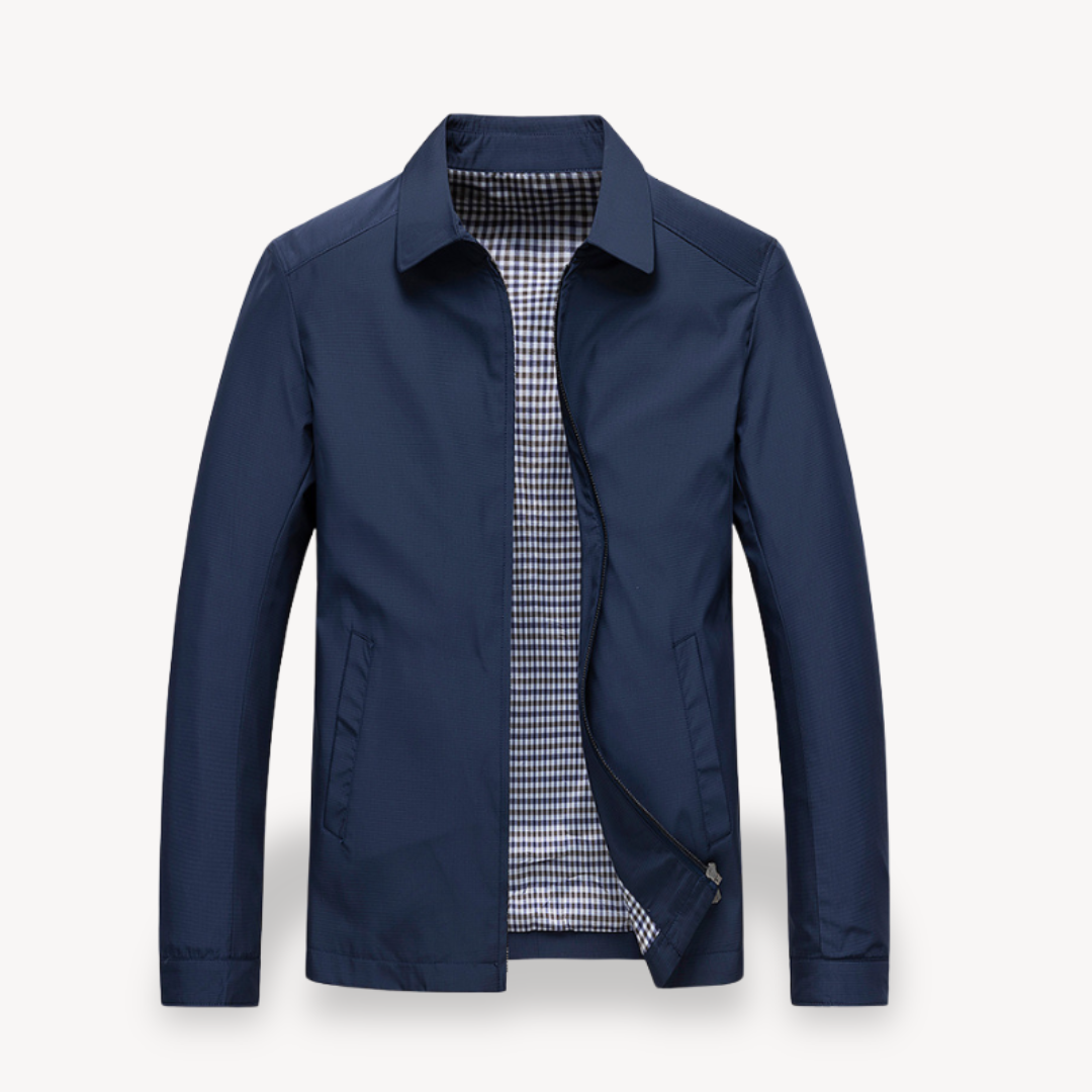 Veste homme – Coupe slim – Tissu respirant – Fermeture zippée – Col chemise
