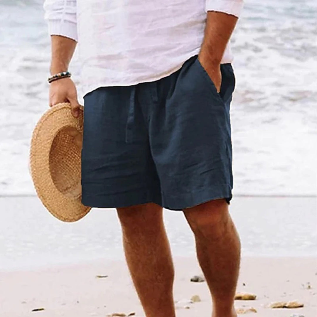 Short homme – Coton respirant – Taille élastique avec cordon – Coupe décontractée