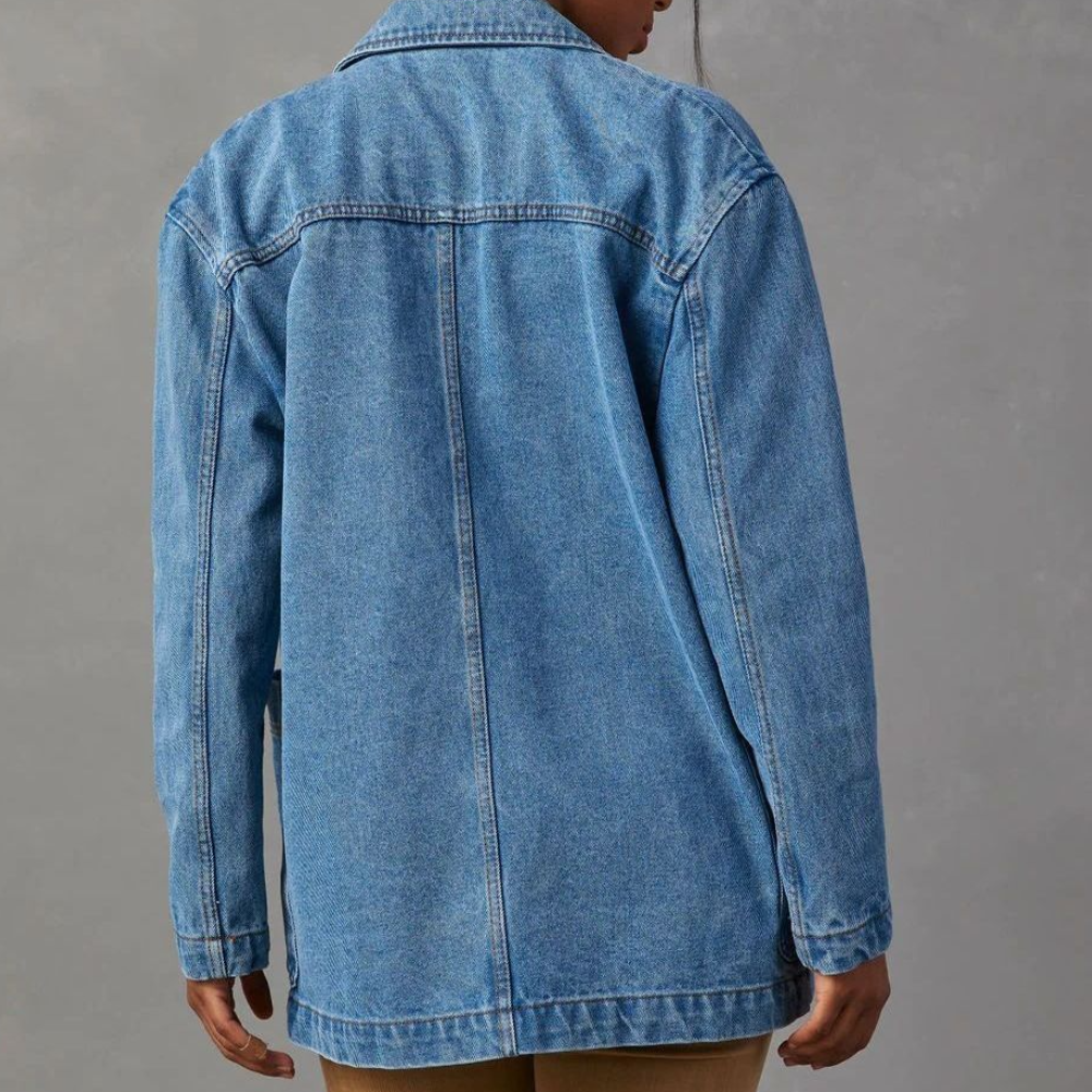 Veste en jean femme – Coupe décontractée – Boutonnage classique – Longueur hanches