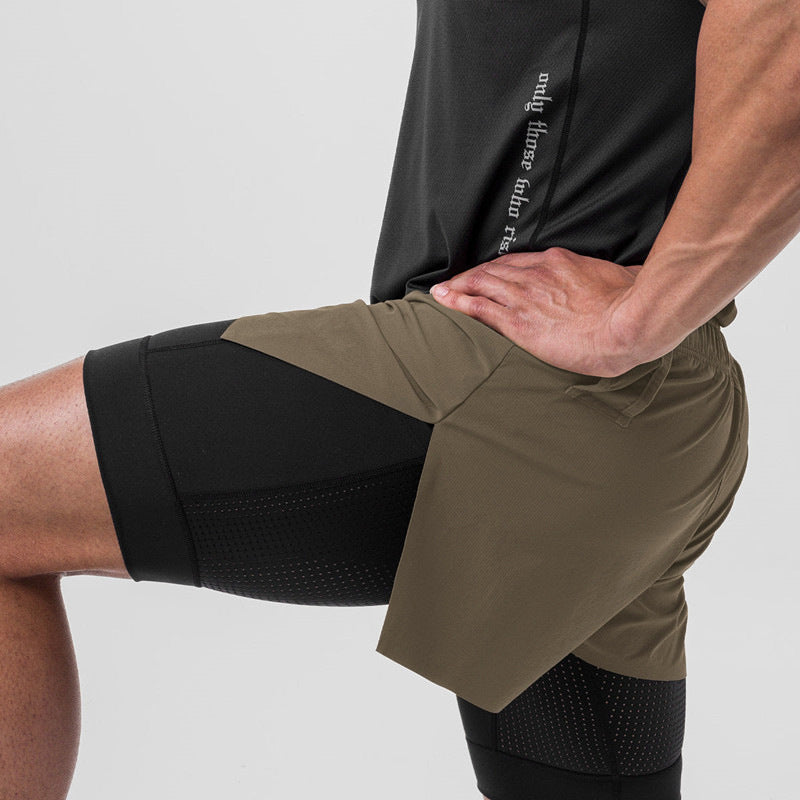 Short de sport homme – Coupe décontractée – Doublure compression – Tissu respirant
