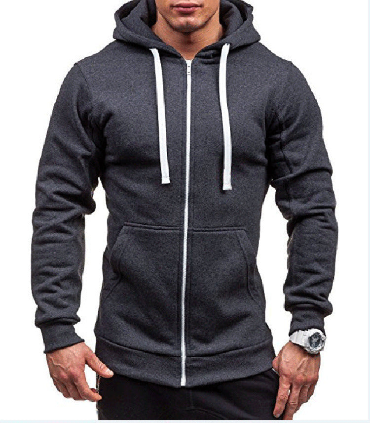 Veste sweat à capuche homme – Coupe régulière – Coton – Zip intégral – Style décontracté