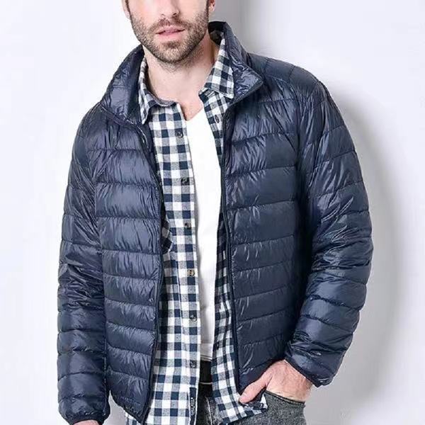 Manteau homme matelassé – Coupe slim – Col montant – Coton léger respirant
