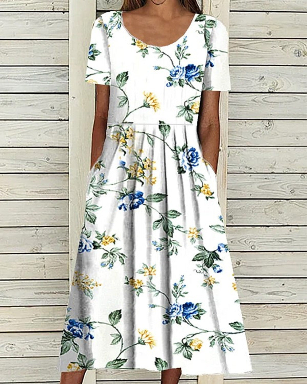 Renta - Robe ample à motif floral