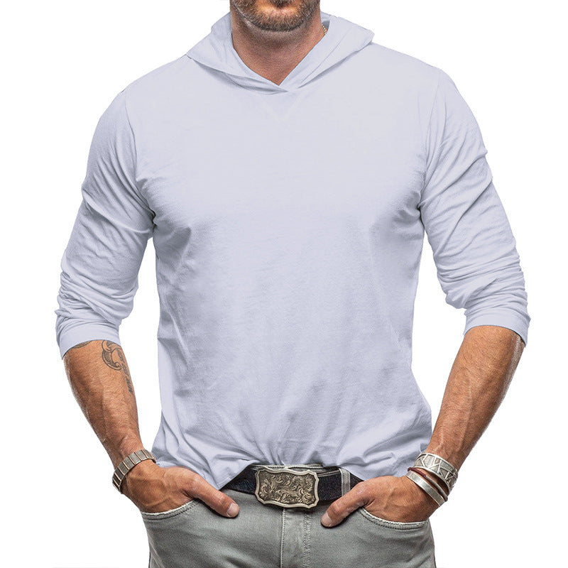 Sweat à capuche homme – Coupe slim – Manches longues – Maille coton légère