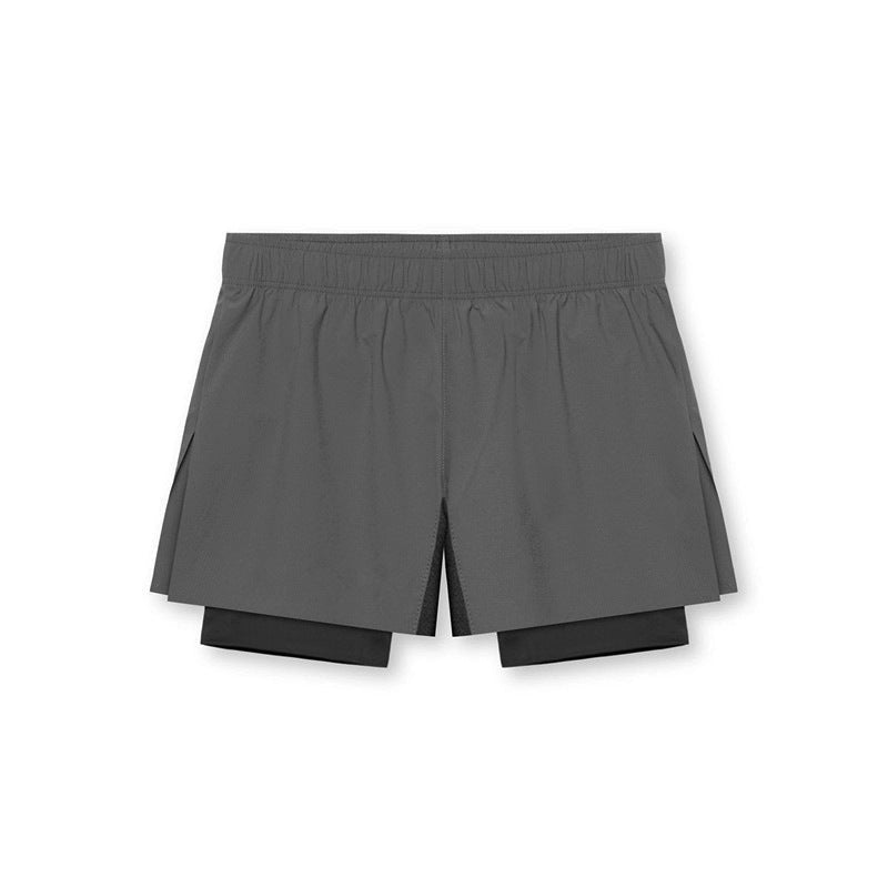 Short de sport homme – Coupe décontractée – Doublure compression – Tissu respirant