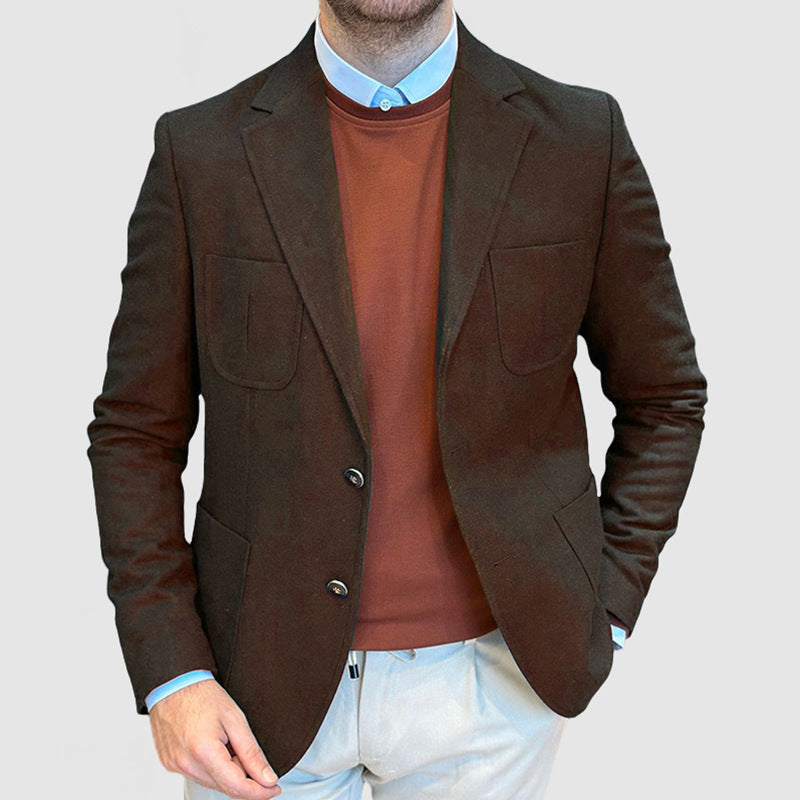 Blazer homme – Coupe cintrée – Laine – Croisé – Revers crantés – Longueur hanches