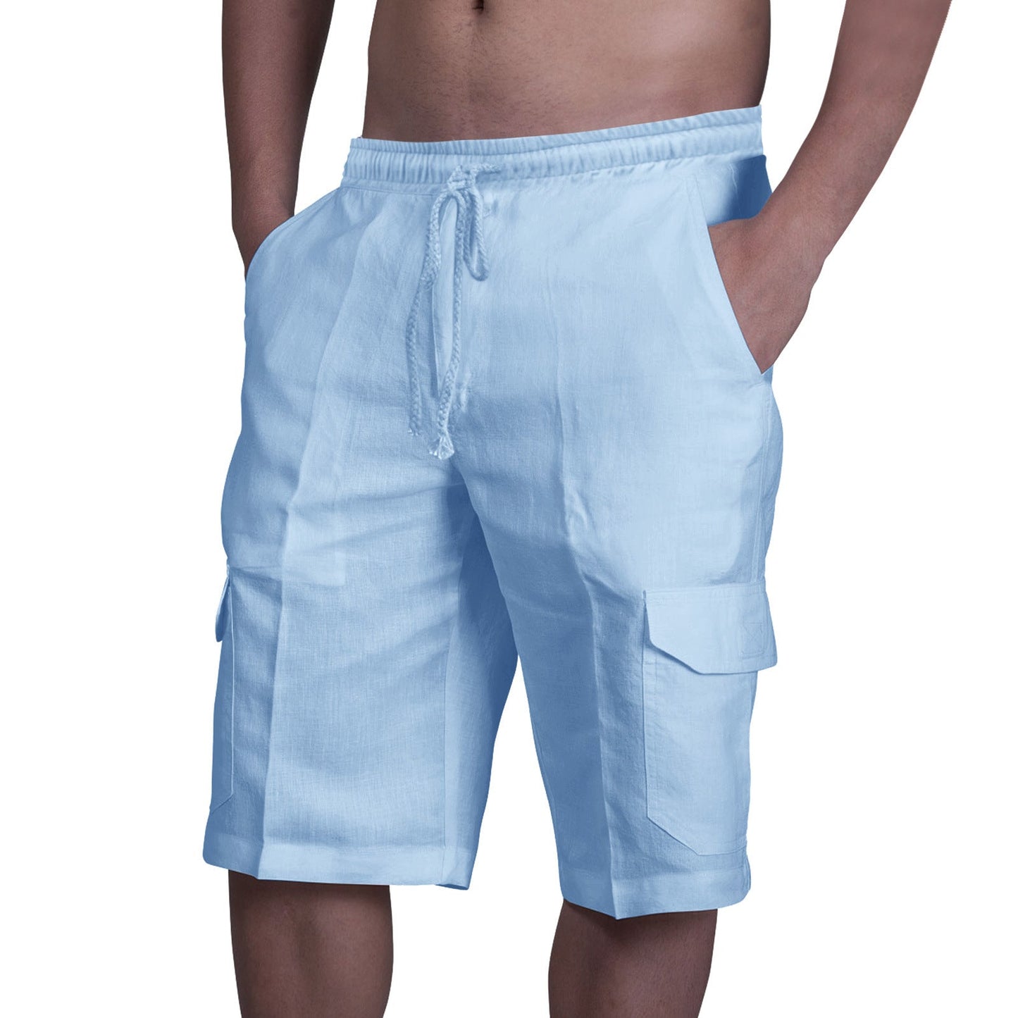 Short cargo homme – Coupe décontractée – Tissu respirant – Poches utilitaires – Cordon de serrage