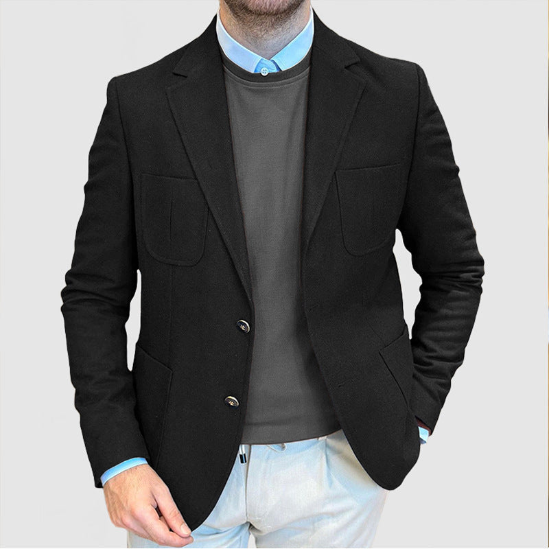 Blazer homme – Coupe cintrée – Laine – Croisé – Revers crantés – Longueur hanches