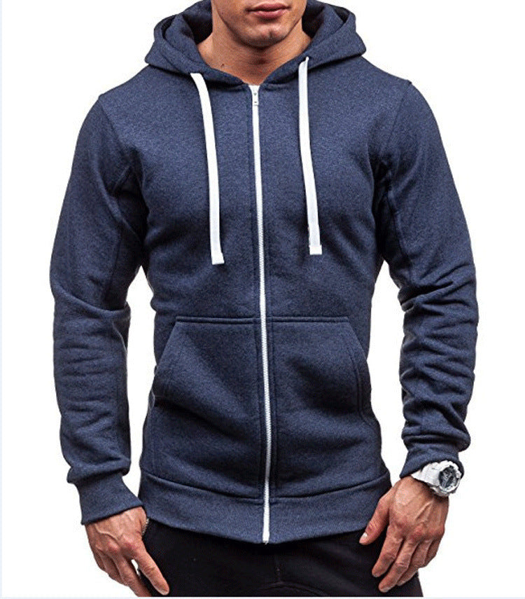 Veste sweat à capuche homme – Coupe régulière – Coton – Zip intégral – Style décontracté