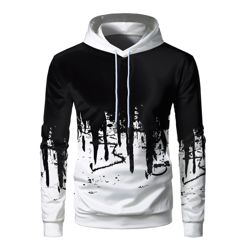 Sweat à capuche unisexe – Coupe ample – Imprimé 3D – Poignets côtelés – Respirant