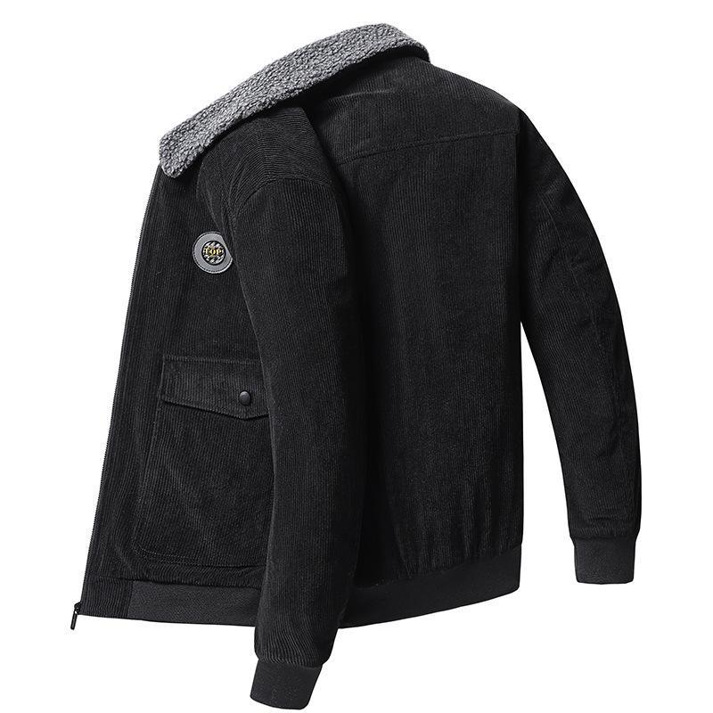 Veste homme – Coupe ample – Côtelée – Doublure laine – Fermeture boutonnée