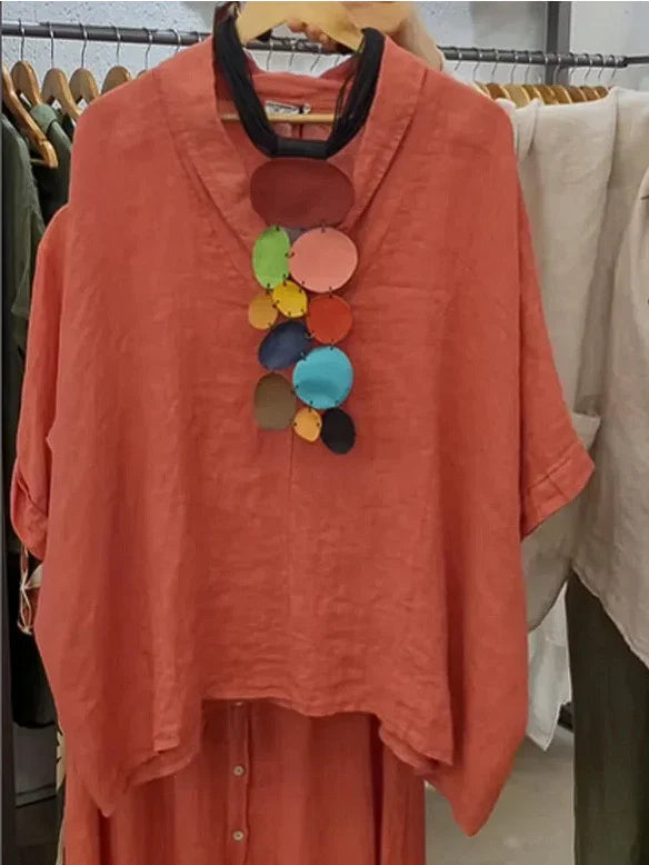 Blouse femme – Linnen – Coupe oversize – Capuche – Longue – Style décontracté