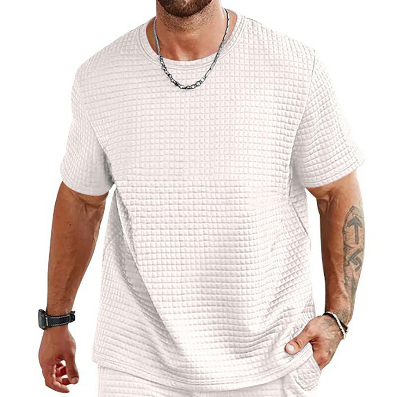 T-shirt homme – Coupe décontractée – Motif texturé – Tissu léger respirant