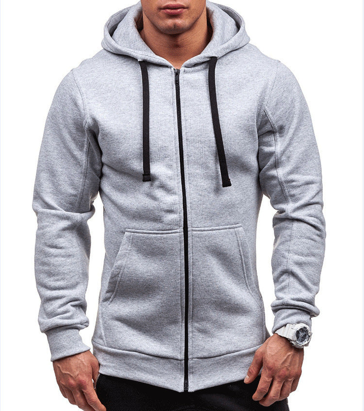 Veste sweat à capuche homme – Coupe régulière – Coton – Zip intégral – Style décontracté