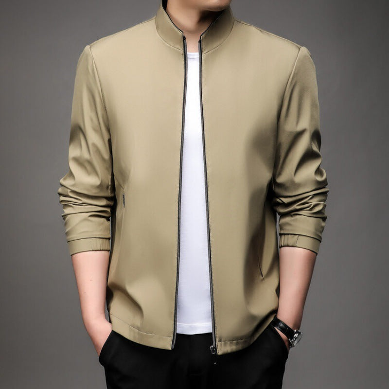 Veste homme – Coupe ajustée – Col montant – Fermeture zippée – Style business casual