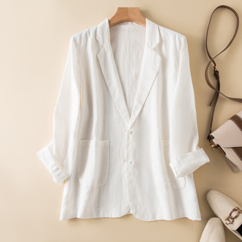 Veste décontractée femme – Coupe décontractée – Fibres naturelles – Manches longues