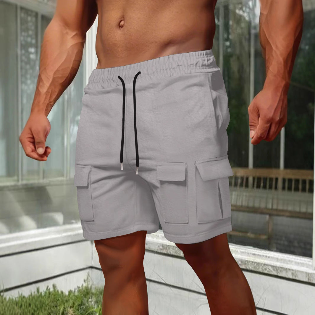 Short cargo homme – Coupe décontractée – Tissu respirant – Taille élastique – Poches utilitaires