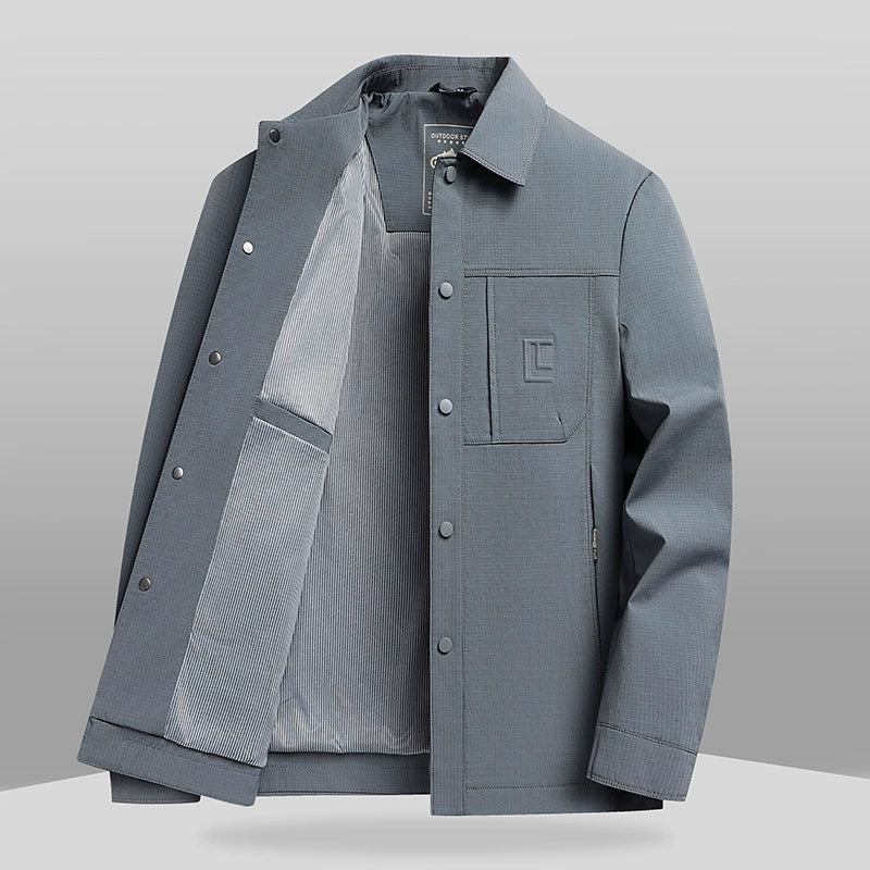 Veste homme business décontractée – Coupe classique – Col à revers – Fermeture boutonnée