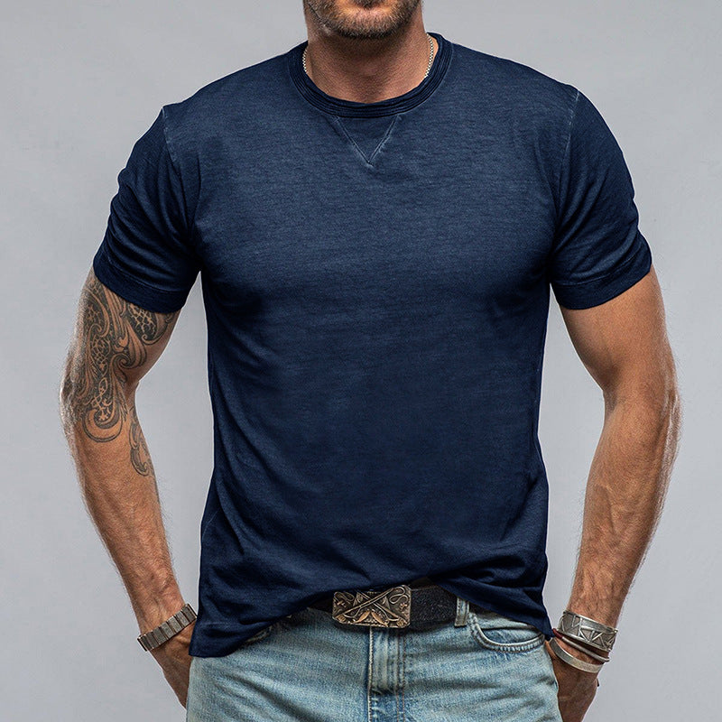 T-shirt homme – Coupe décontractée – Coton doux – Manches courtes – Col rond classique