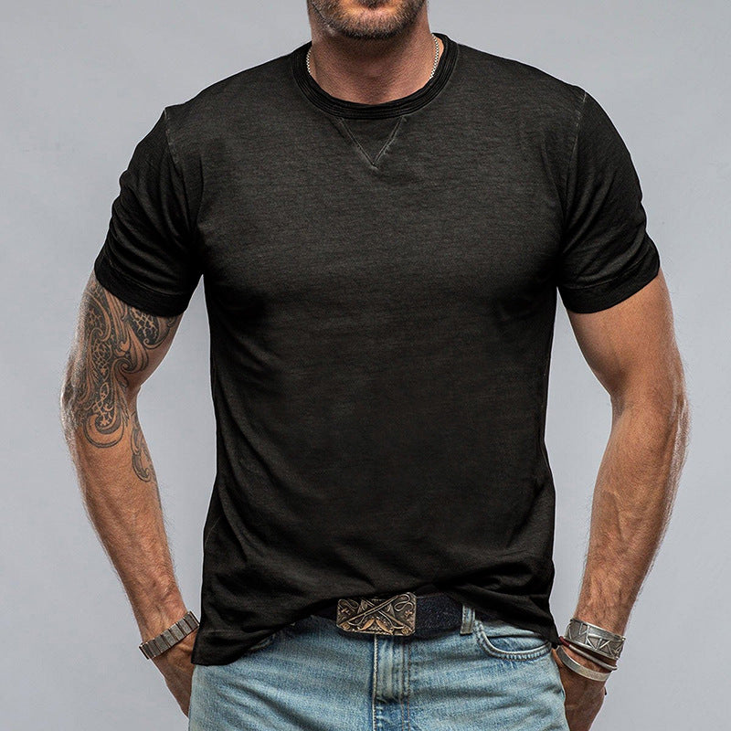 T-shirt homme – Coupe décontractée – Coton doux – Manches courtes – Col rond classique