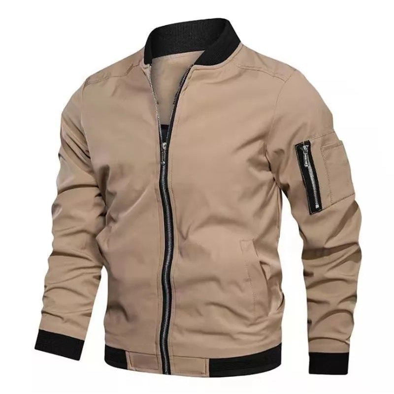 Blouson homme – Coupe décontractée – Tissu léger – Poches zippées sécurisées