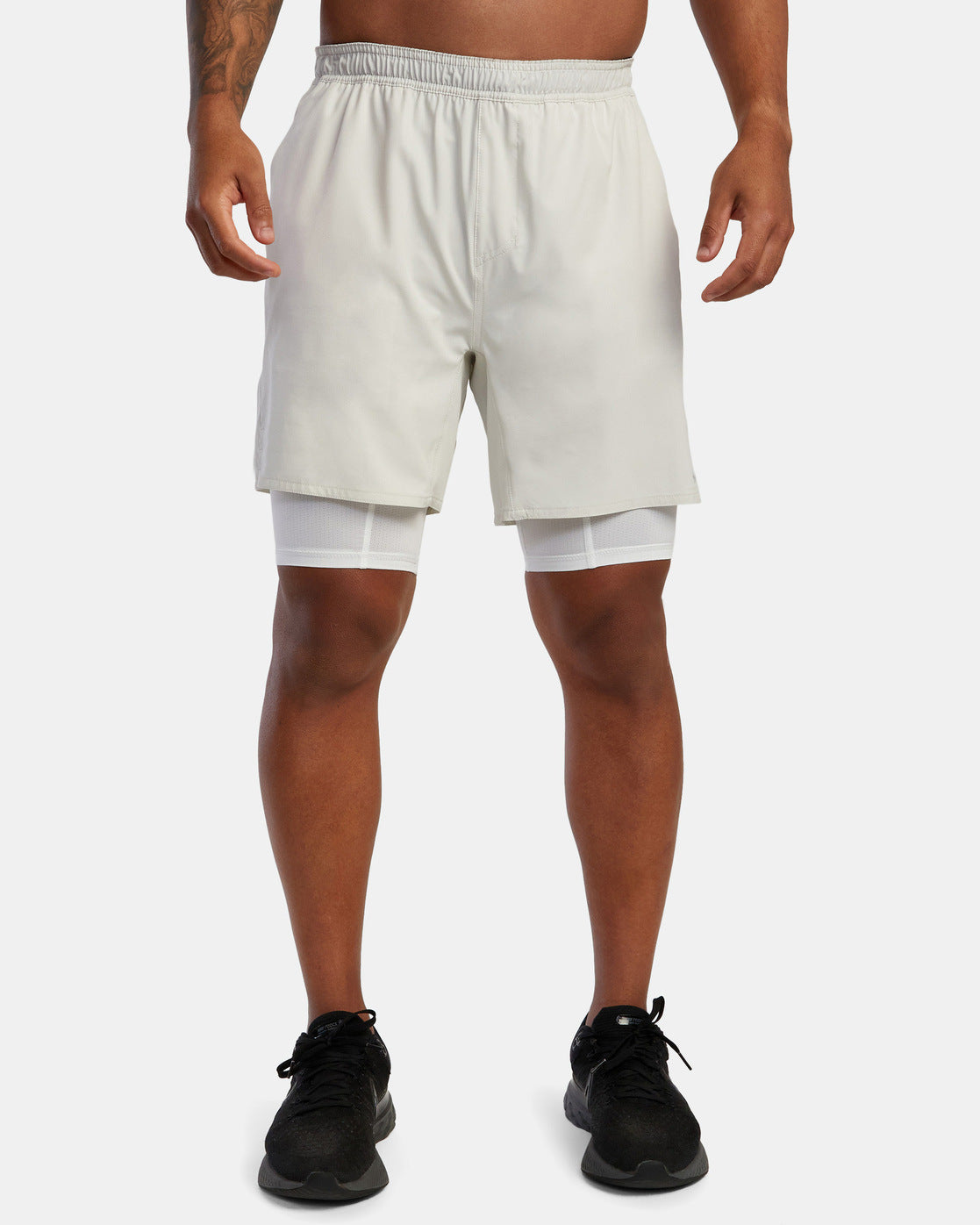 Short de sport homme – Coupe décontractée – Double couche – Tissu respirant – Longueur genou