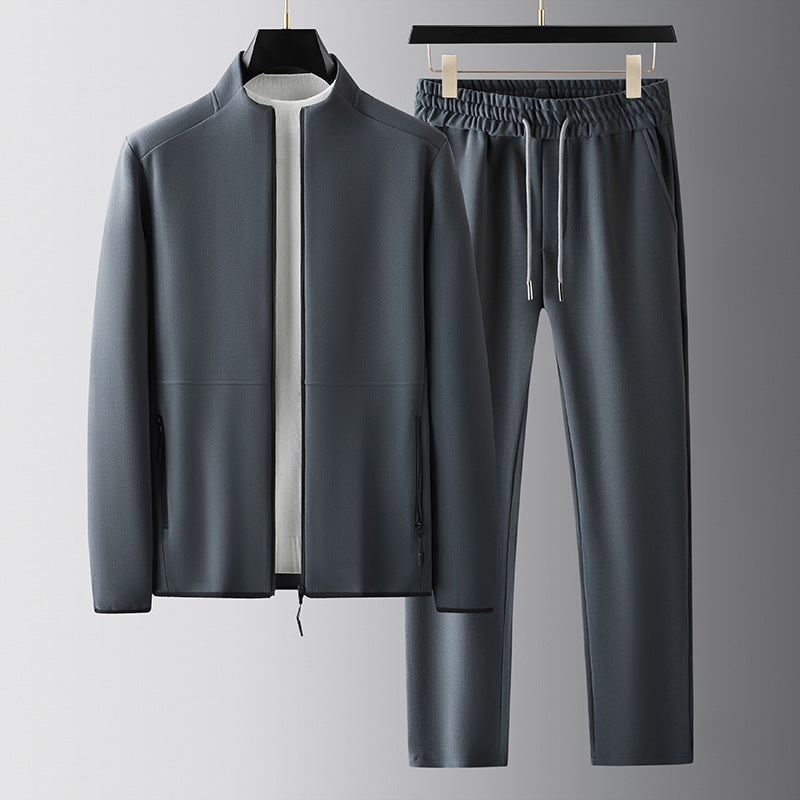 Survêtement homme – Coupe décontractée – Veste zippée col montant – Pantalon taille élastique