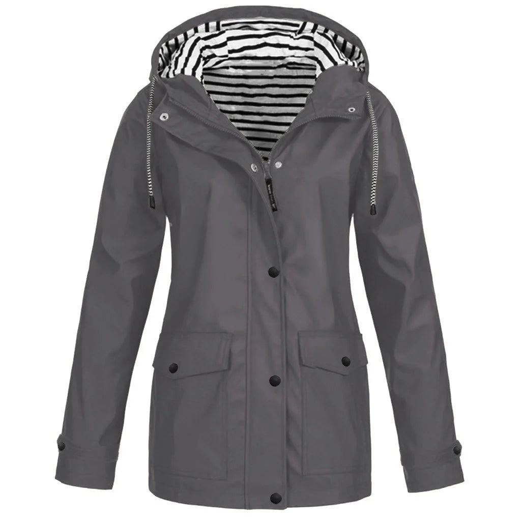 Veste homme extérieure – Imperméable – Coupe droite – Capuche ajustable