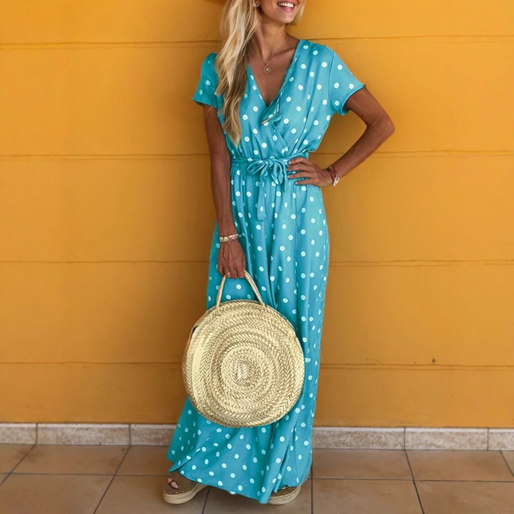 Margaux - Robe longue à motif à pois