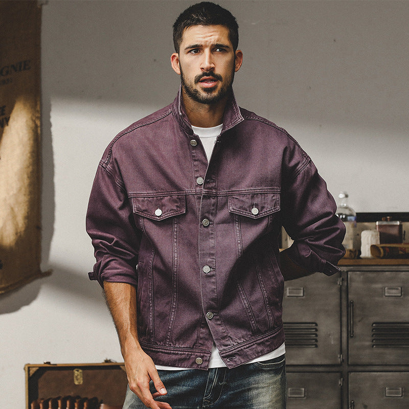 Veste en jean homme – Coupe décontractée – Fermeture boutonnée – Poches à rabat