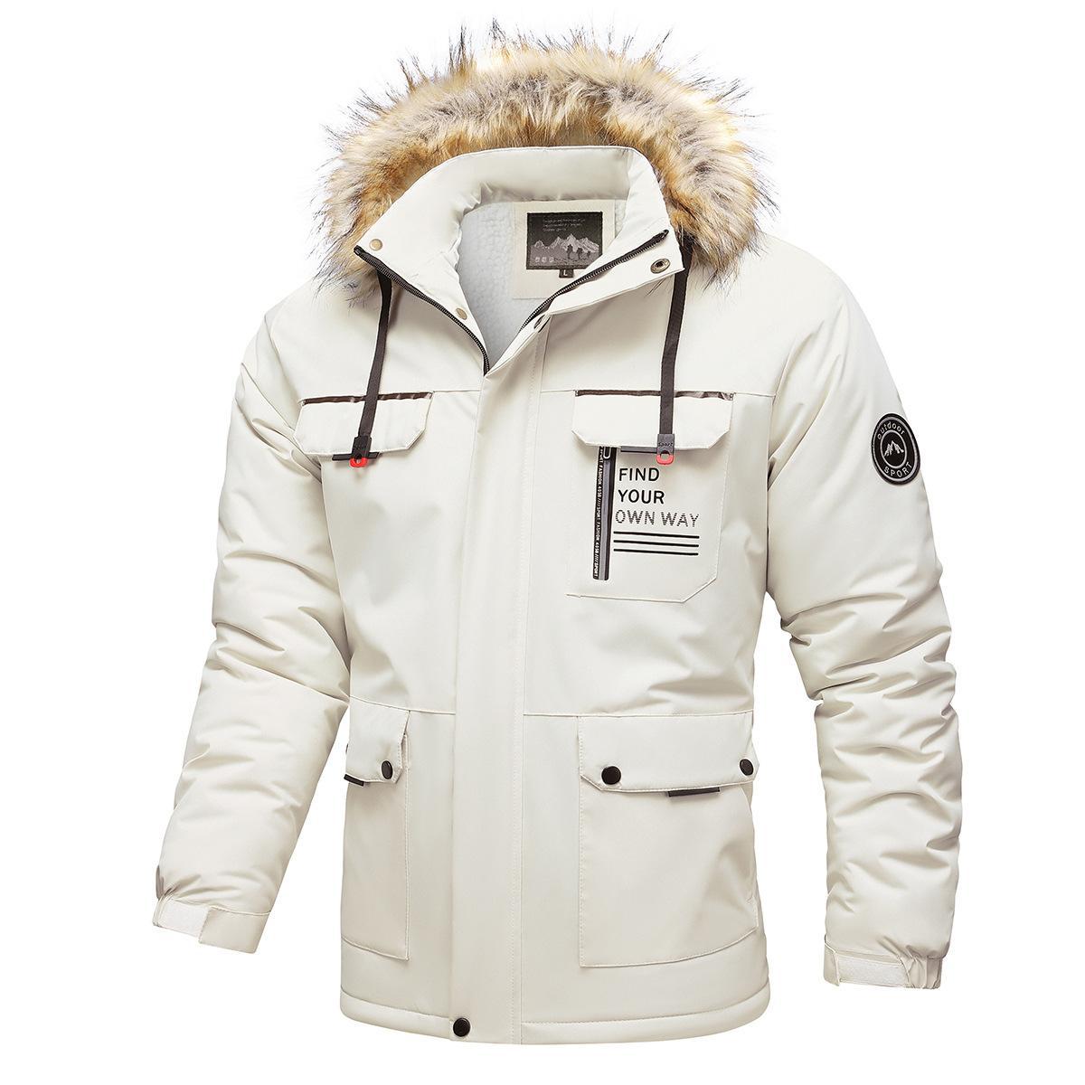 Veste coupe-vent homme – Capuche doublée – Coupe structurée – Poches multiples
