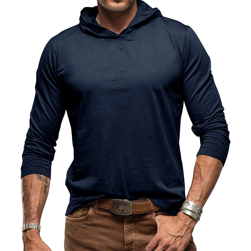 T-shirt à Capuche Homme – Coton – Coupe Décontractée – Manches Longues Casual