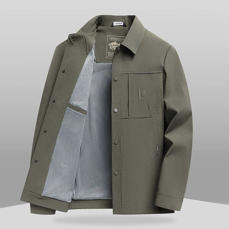 Veste homme business décontractée – Coupe classique – Col à revers – Fermeture boutonnée