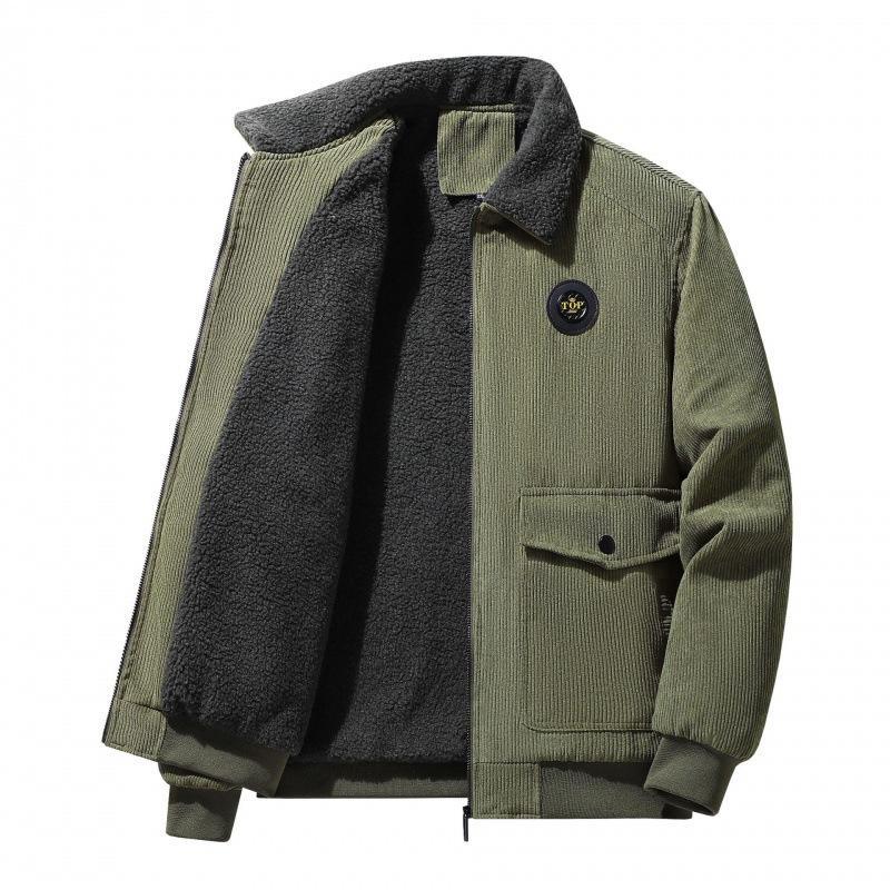 Veste homme – Coupe ample – Côtelée – Doublure laine – Fermeture boutonnée