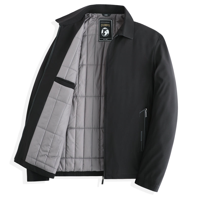 Veste homme matelassée – Coupe droite – Col à revers – Fermeture zippée – Poches zippées