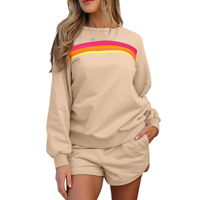 Ensemble Femme – Haut Manches Longues et Short – Coton – Coupe Décontractée