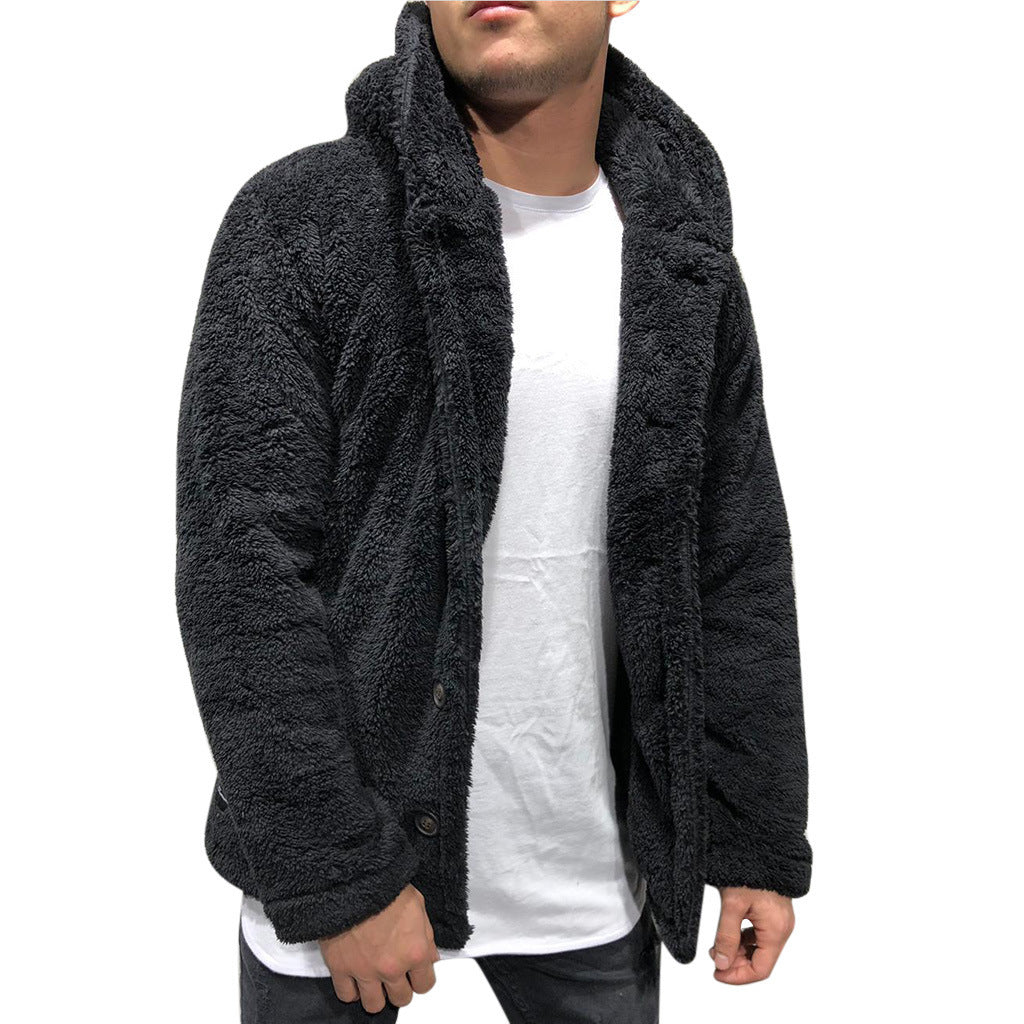 Veste à capuche homme – Polaire douce – Coupe décontractée – Fermeture à boutons