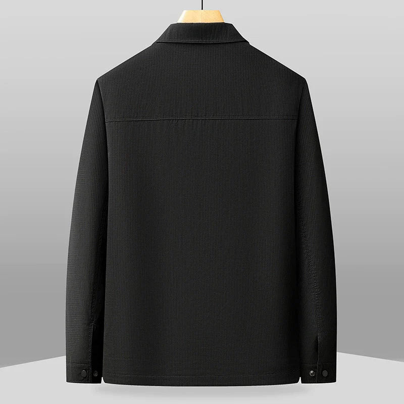 Veste homme business décontractée – Coupe classique – Col à revers – Fermeture boutonnée